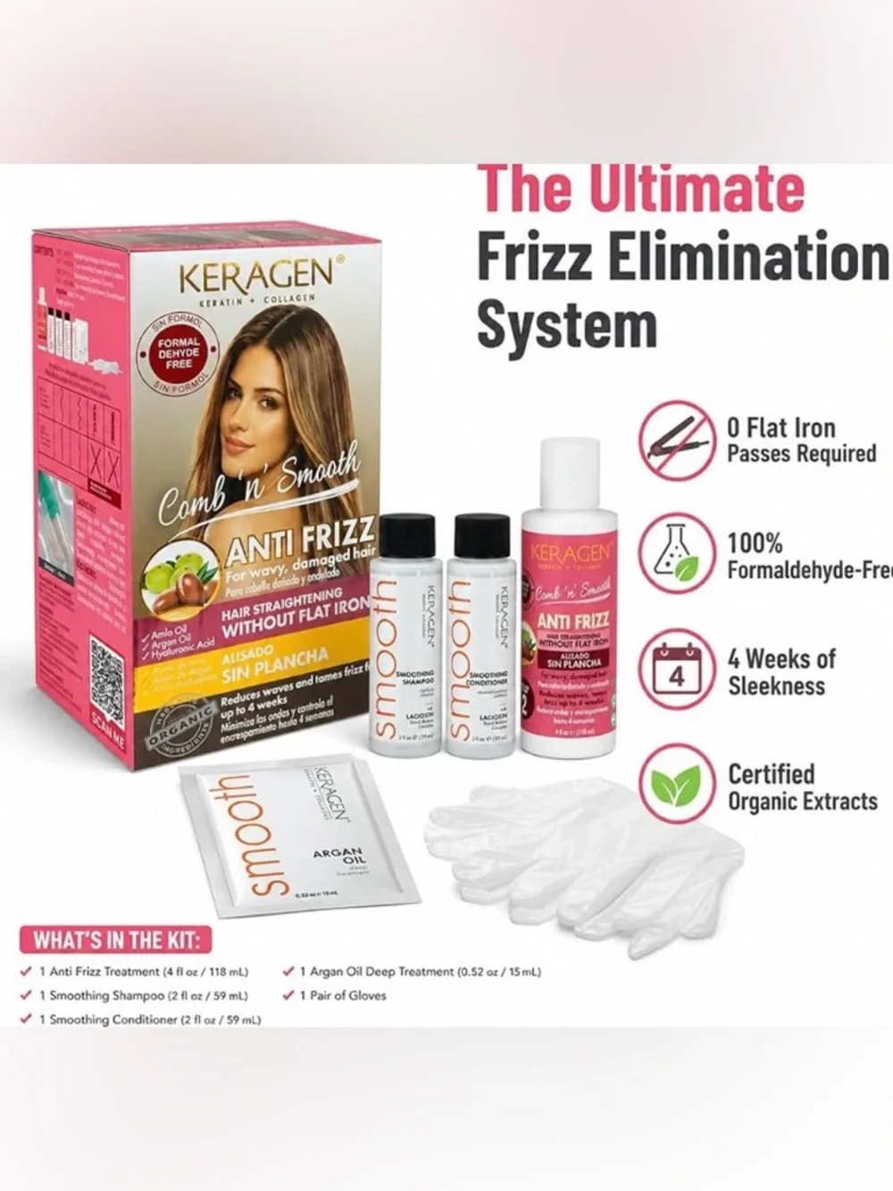 Keragen Comb n Smooth Anti Frizz At Home Keratin Treatment